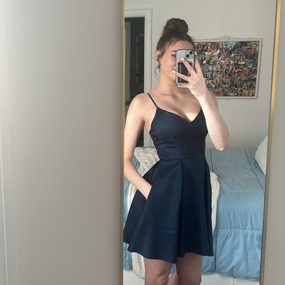 Short Navy Dress - Picture 2 of 4